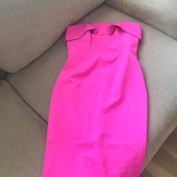 Bardot hot pink midi strapless dress NWT - Picture 1 of 6
